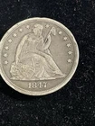 1847 Seated Liberty Silver Dollar $1 - US Coin Ungraded