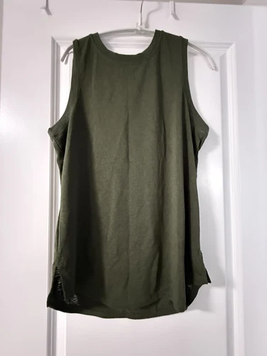 Athleta Breezy Women’s High Neck Tank Top Medium Olive Green