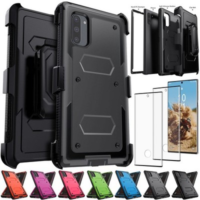 For Samsung Galaxy Note 20 Ultra 10 Case Rugged Belt Clip Cover / Tempered Glass