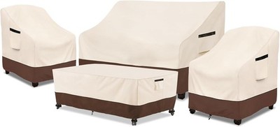 Rileytee Patio 4 Piece Set-X-Large, Beige-4 Furniture Set Cover 