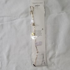 Gold Stainless Steel Star Charm Anklet Adjustable Chain Lobster Clasp