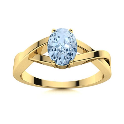 925 Sterling Silver Oval Aquamarine Gemstone Ethnic Solitaire Promise Ring