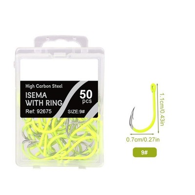 Fishing Hook Fluorescent Fishing Hooks Fluorescent Yellow Barbed Hooks