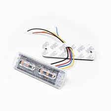 3674A 6 LED Low Profile Amber Light Head, 10-30V, 19 Flashing Patterns