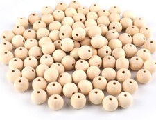 300 Pcs 16mm Natural Wood Beads Unfinished Round Loose Spacer Beads Craft