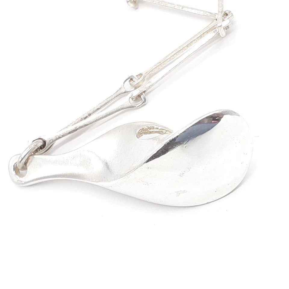 Collar colgante Lapponia L8 25,3 pulgadas plata de ley 1988 joyería rara Foto 4 de 4