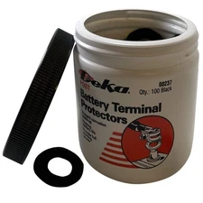 Black Battery Top Post Terminal Protectors - Jar of 100 - Made in USA