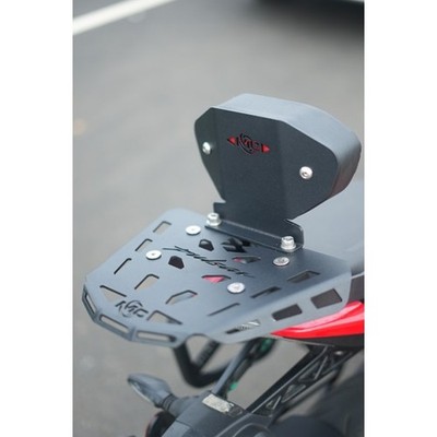 Carrier with Back Rest Black  Moto Care Fitfor Bajaj Pulsar NS400Z Luggage Rack