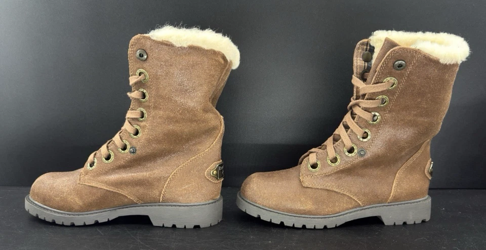 Bearpaw Women's Kayla Lace-Up Boot Cognac Size 9 #BPW0082 - Image 3 of 4