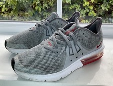 Scarpe da corsa Nike Air Max Sequent 3 922884-003 grigio rosso bianco taglia UK 5,5