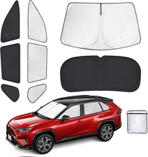 ZATOOTO Car Window Toyota RAV4(19-24), 8pcs Full Coverage Sun Shade Set 