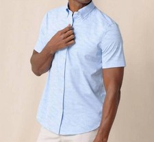 Southern Tide Game Fish Intercoastal Short Sleeve Sport Shirt Cerulean