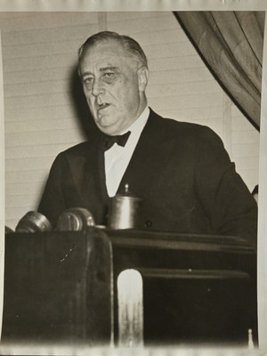 Franklin Roosevelt Media Speech Arsenal For Democracy Original Type 1 Photo 1941