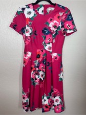Eliza J Pink Floral Fit & Flare Dress Women's Size 2 Short Sleeve