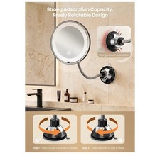 10x Magnifying Makeup Mirror with Suction Cups for Shaving and Home Travel