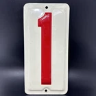 Vintage Embossed Tin Metal 10"x5" Gas Station Sign “1” Rectangular Red