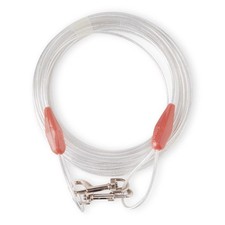 25ft Reflective Vinyl Dog Tie Out Cable Leash for Small Medium Dogs up to 35lb
