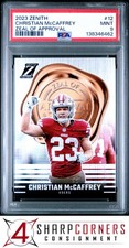 2023 PANINI ZENITH ZEAL OF APPROVAL #12 CHRISTIAN McCAFFREY POP 3 PSA 9