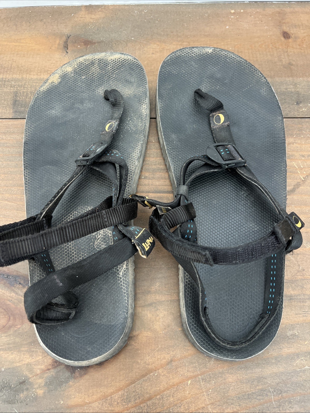 Sandalias Luna Minimalistas Sintéticas Descalzas Tirantes Planas Hombres Talla 11 Negras