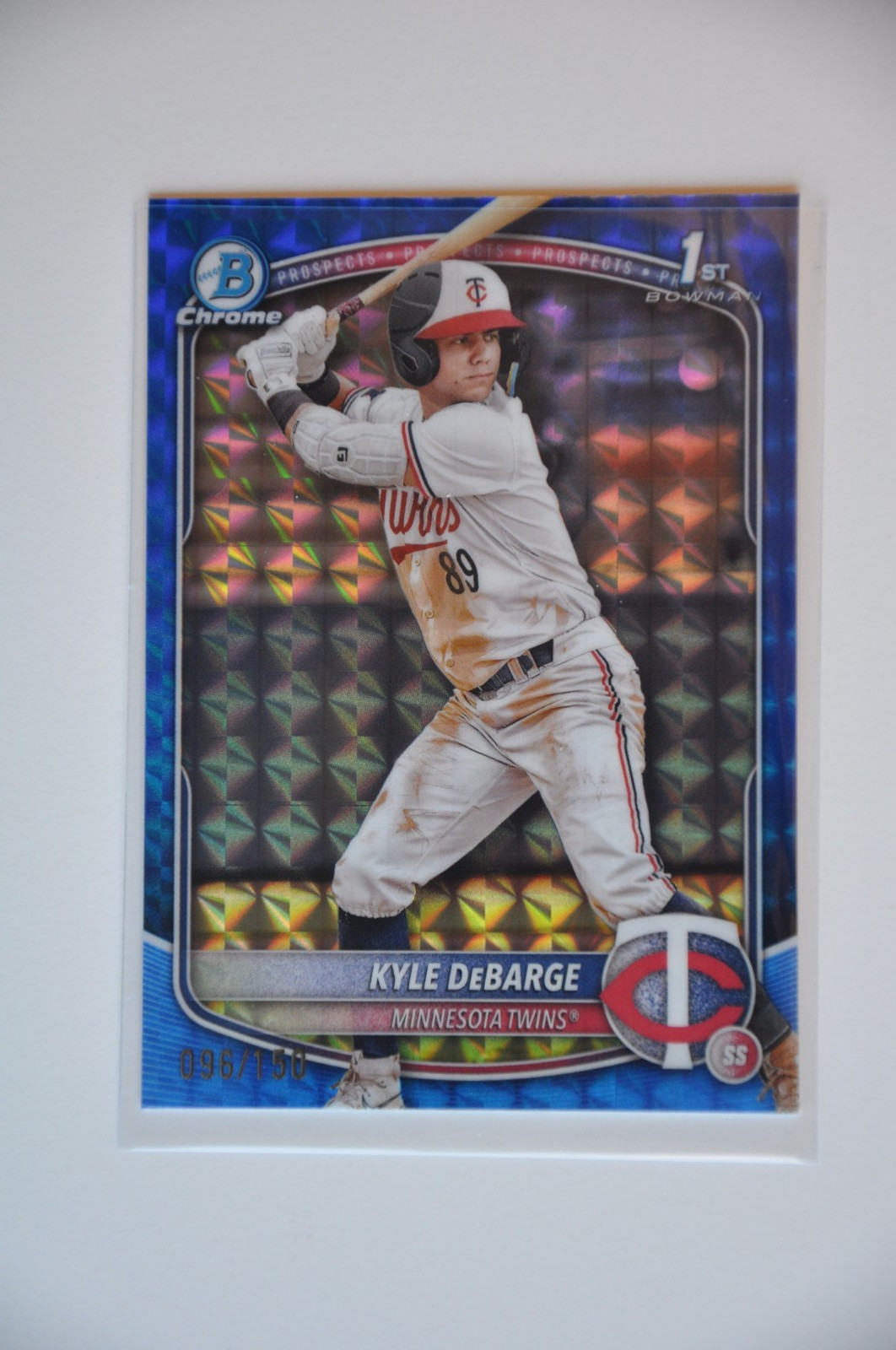 2025 Bowman Kyle DeBarge Chrome Blue Geometric Refractor 1st Prospect /150 Twins