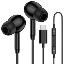 Samsung Galaxy A16 A17 A36 5G A26 Wired USB C Earbuds Black Earbuds for Samsung