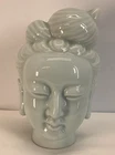 Vintage Chinese Milk Glass White Buddha Head Statue Figurine 5” Tall