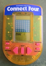 VTG 1995 Connect Four Electronic Handheld Game WORKS MB Translucent Orange