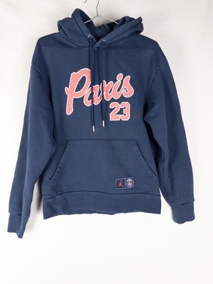 Jordan x Paris St Germain Pullover Sweater Mens S Navy Spell Out Soccer France