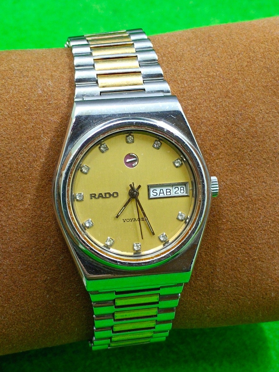 ジャンク品　RADO ボイジャー　デイデイト 不動　腕時計 vintage RADO VOYAGER watch 25 Jewels Automatic Day / Date
