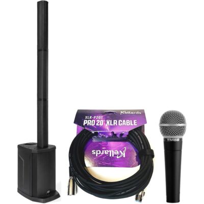 Gemini WPX-2000 1200W PA Bundle w/ 20 XLR Cables & Polsen M-85 Mic