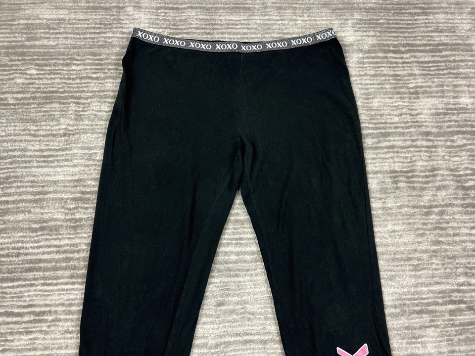 Leggings XOXO Mujer Extra Grandes Negros Algodón Negro Deletrear Pierna Foto 2 de 4