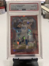 2020 Panini Prizm JUSTIN HERBERT Red Cracked Ice Rookie 326 PSA 10 GEM WHITE HOT