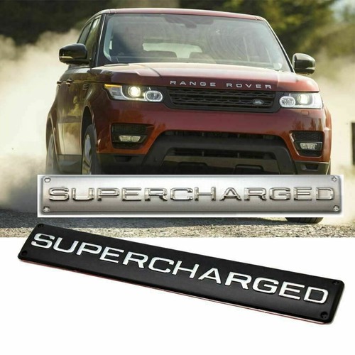 1x NEW SUPERCHARGED Trunk Badge Emblem Black or silver - Foto 1 di 10