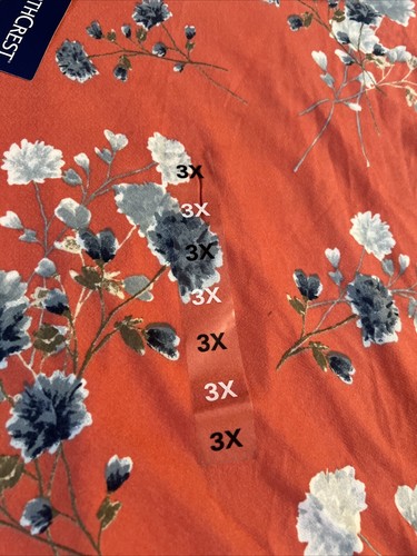 NorthCrest Women 4XL Coral/flower Print Sleeveless Top - Picture 2 of 6