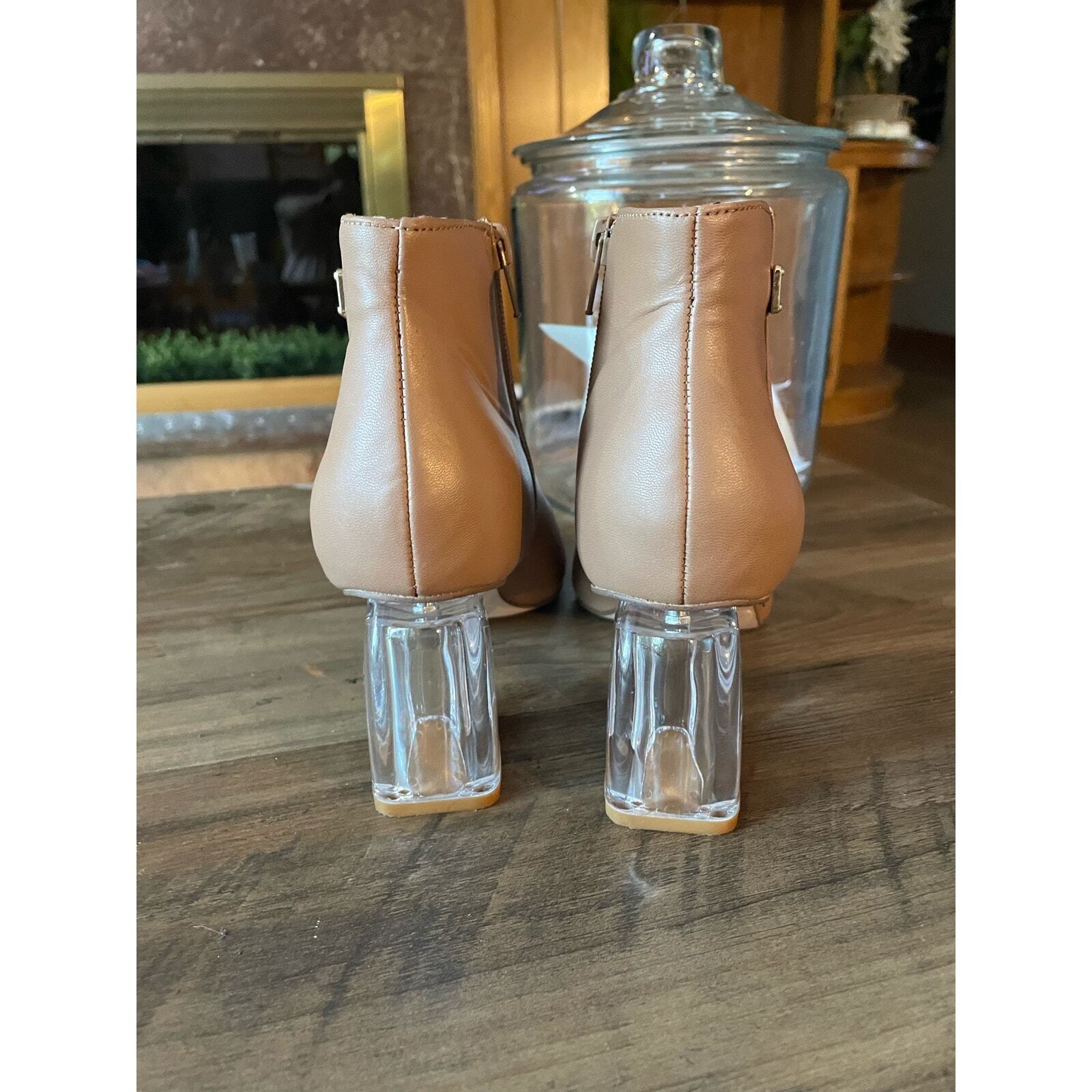 BCBGeneration Clear Heeled Rounded Toed Nude Boot… - image 5