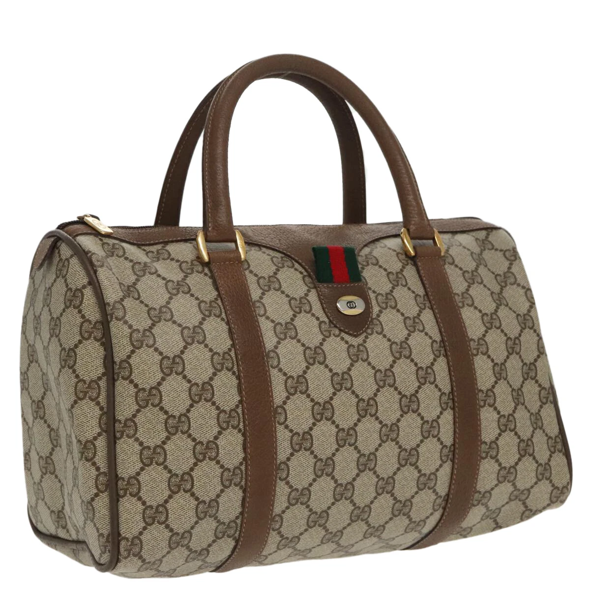 Sac GUCCI GG Supreme Web Sherry Line Boston PVC beige or 111 02 007 authentique 97167