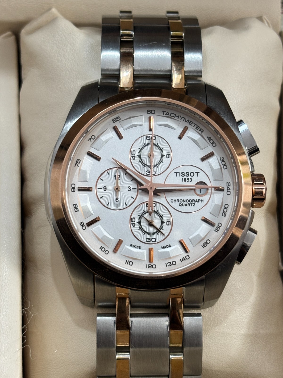 Tissot Couturier Chronograph Mens Watch with Tachymeter Quartz