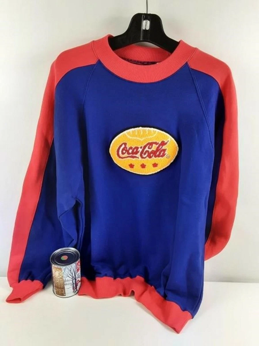 VINTAGE 1990 COCA-COLA Football Sweatshirt Sweater Blue Red Made in Hong  Kong XL | eBay