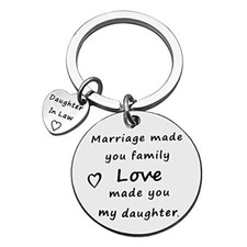 Bonus Daughter Gift Daughter in Law Keychain Wedding Gift from Stepmom Mother