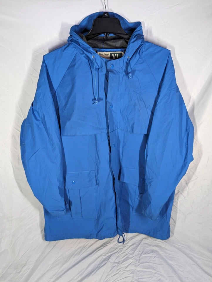 Abrigo protector de desgaste vintage talla XL azul chaqueta reforzada con capucha Foto 4 de 4