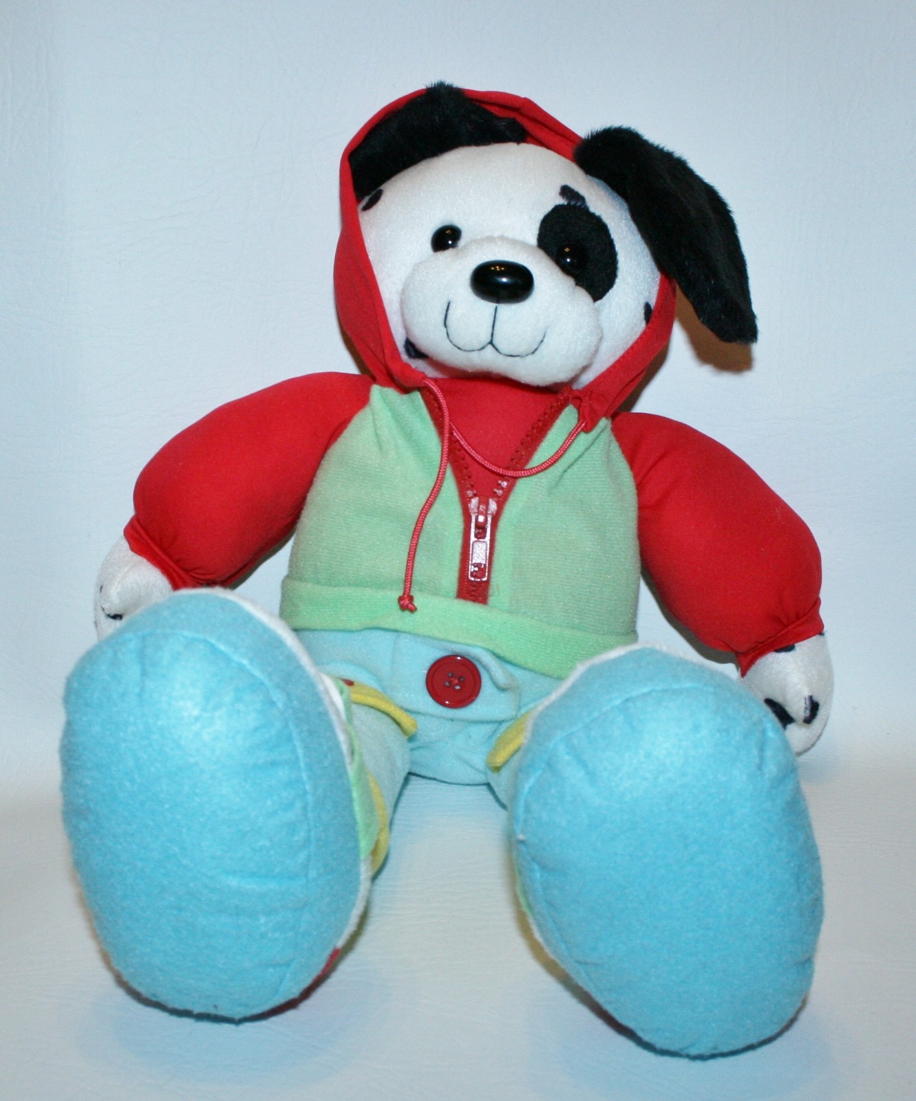 Interactive Dress Me Up Dalmatian Plush Puppy with Hoodie, Buckles, Snaps, and Zipper-image