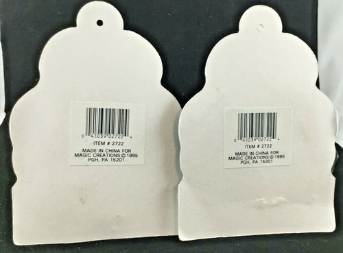 Penquins Snowmen 1995 Set Of Two Handcrafted Vintage Holiday Ornaments New - Picture 5 of 5