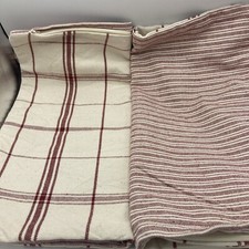 2 Red Beige Pillow Covers French Country Farmhouse 20 x 20 Tartan Cottage