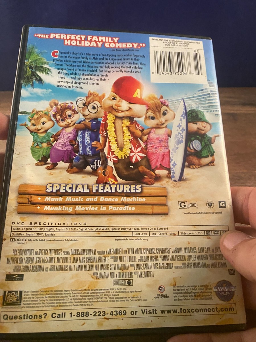 Alvin and the Chipmunks Chipwrecked Chip Wrecked DVD | eBay