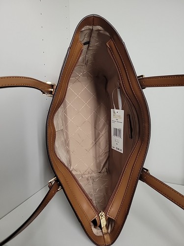 Michael Kors Signature Aria Brown/Acorn Large Tote Bag Shoulder Bag $298 - Picture 4 of 7