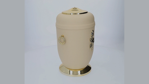 Beautifu Metalen Urn voor As met Gouden Roos Begrafenis Urn voor Volwassene - Vídeo 1 de 1