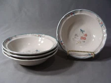 4 International China Co. Stoneware Soup Bowls In The Marmalade #8868 Pattern