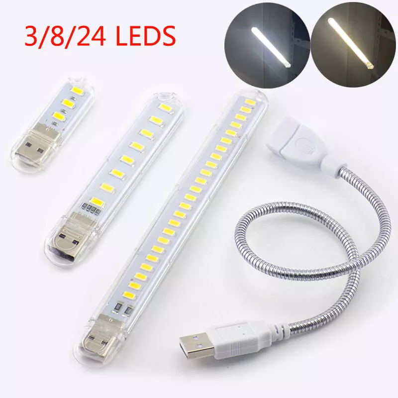 Kaufe USB-LED-Lichtlampe, 3/8 LED, SMD 5730, weiß, USB-Gadget für Laptop,  mobile Stromversorgung, Beleuchtung