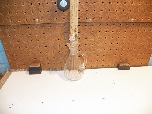 Vintage Klarglas Öl oder Essig Cruet mit Stopper - Bild 5 von 5