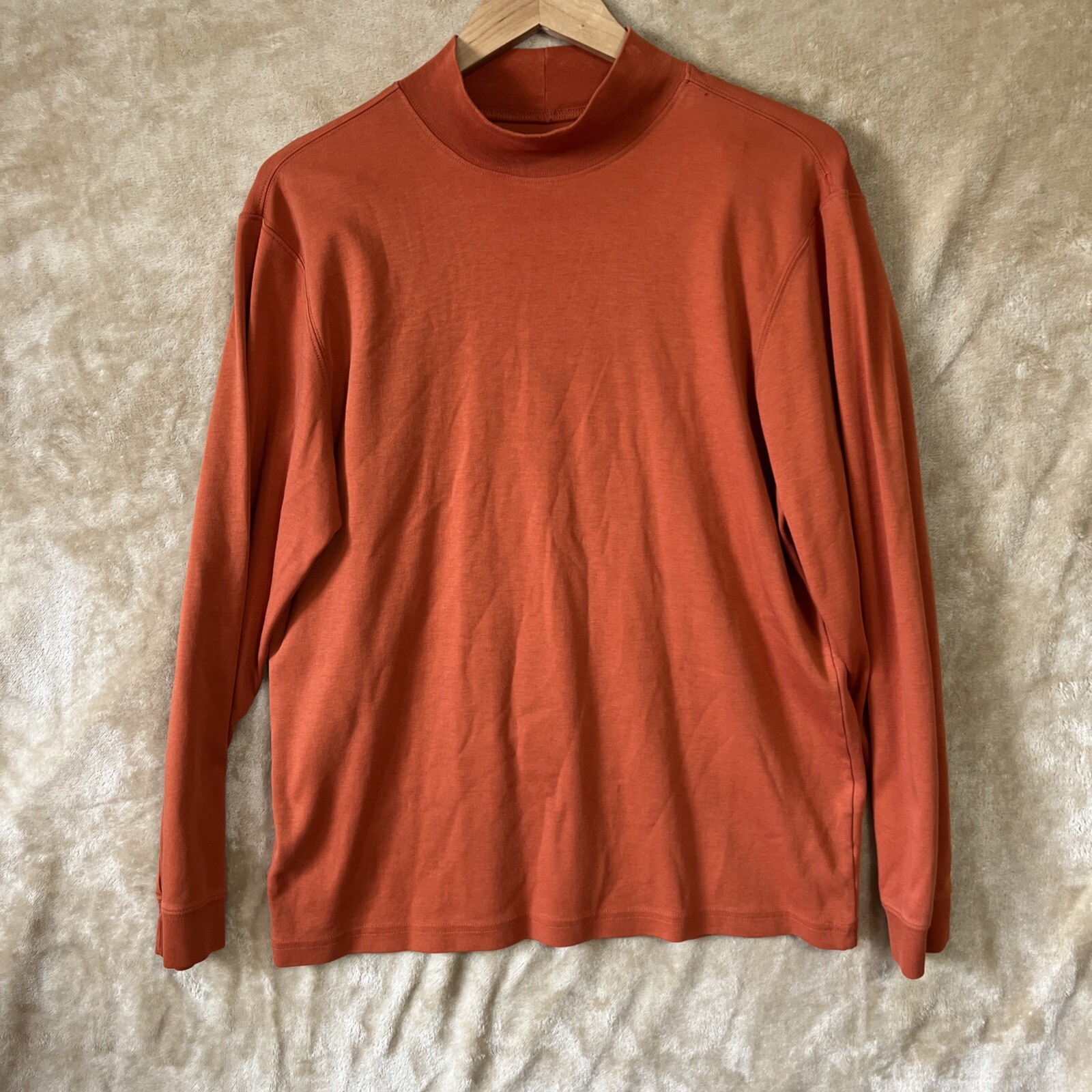 LL Bean Top Womens Medium Regular Solid Red Orang… - image 1